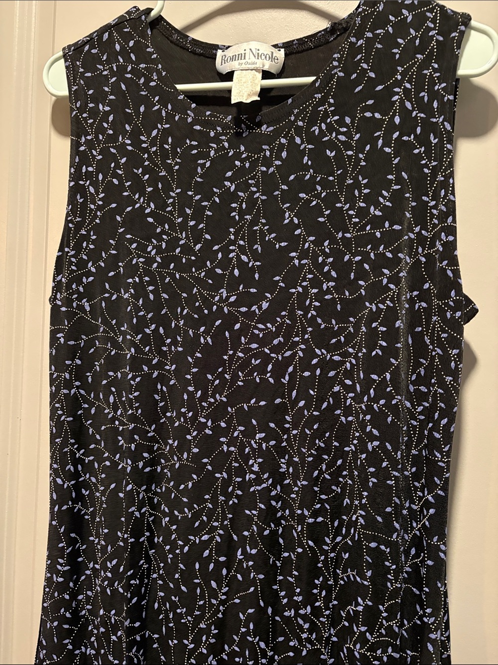 Ronni Nicole Black Lavender Midi Dress 16 Sleeveless Travel A-Line - Picture 3 of 4